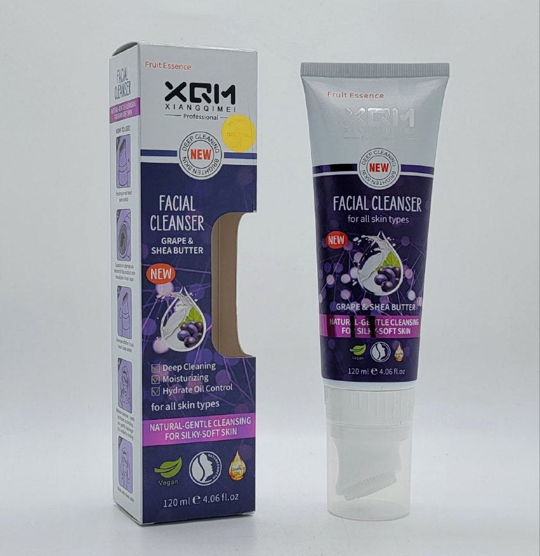 LIMPIADOR FACIAL EN ESPUMA MANTECA DE UVA Y KARITE LIMPIEZA PROFUNDA XQM XIANGQIMEI 120ML