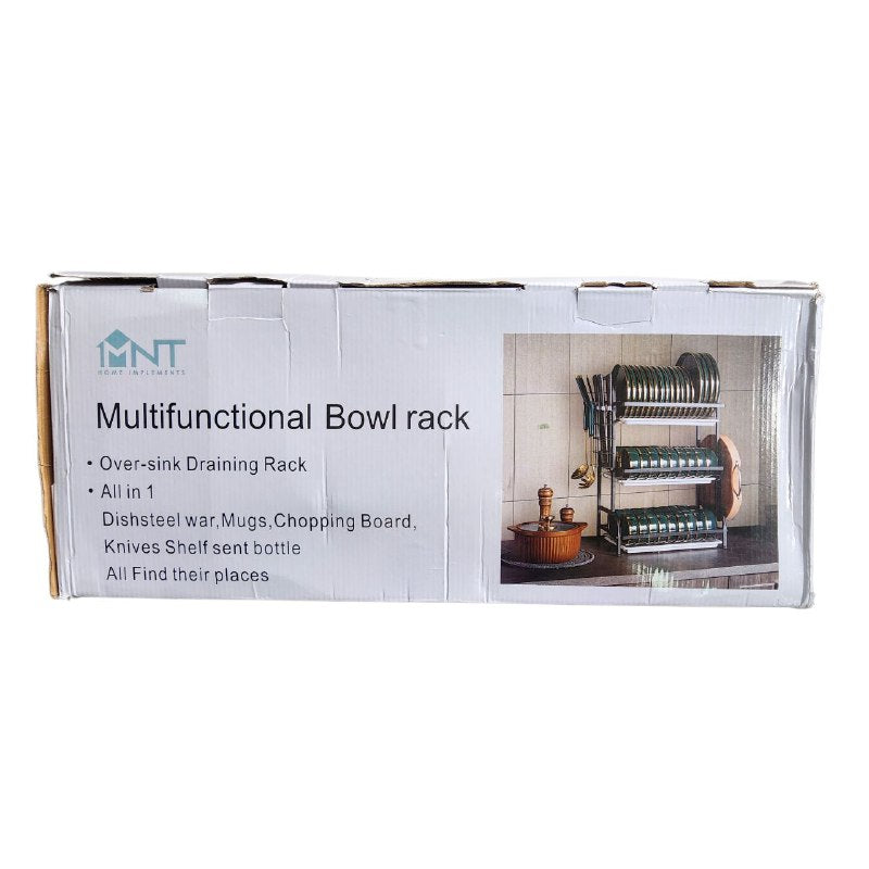 ESTANTE ORGANIZADOR Y ESCURRIDOR DE COCINA, SOBRE EL FREGADERO, ESTANTE DESMONTABLE DE SECADO DE PLATOS DE ACERO INOXIDABLE, FACIL DRENAJE GRAN CAPACIDAD HOME IMPLEMENTS 61X23.4X53CM