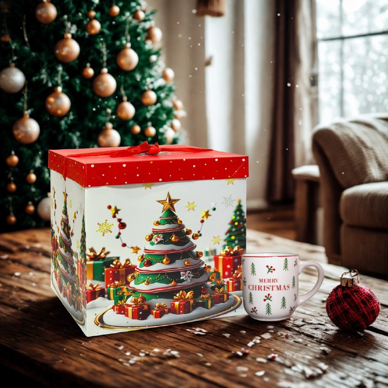 CAJA DE REGALO NAVIDEÑA EXTRA GRANDE 30X30CM