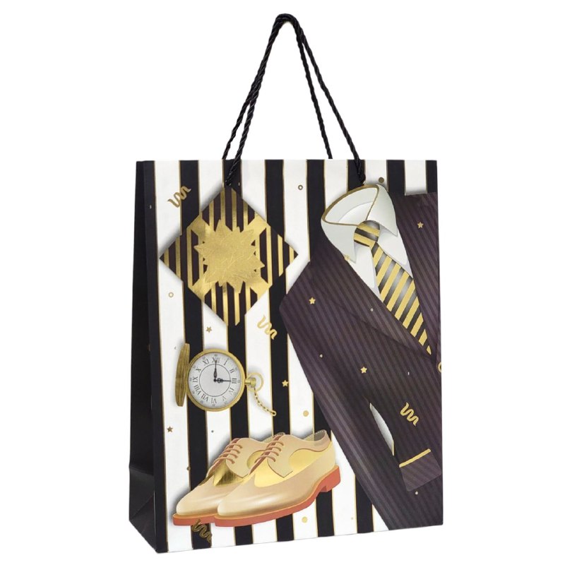 BOLSA DE REGALO PARA HOMBRE MEDIANA 26X32X10CM