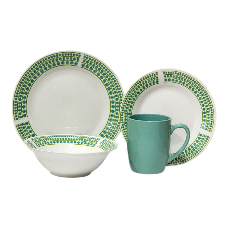 PLATOS JUEGO DE VAJILLA MUY DURA, DIFICIL DE ROMPER NO SE DEFORMA, FACIL CUIDADO HOMESTAR 16 PIEZAS