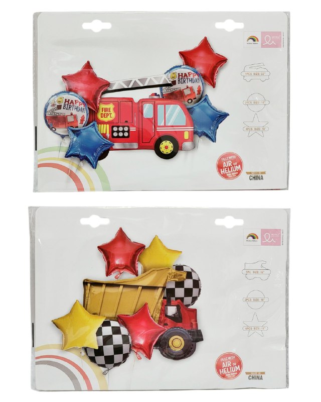 DECORACION ADORNO PAQUETE DE GLOBOS DE PAPEL METALICO PARA NIÑOS, 2 ESTILOS