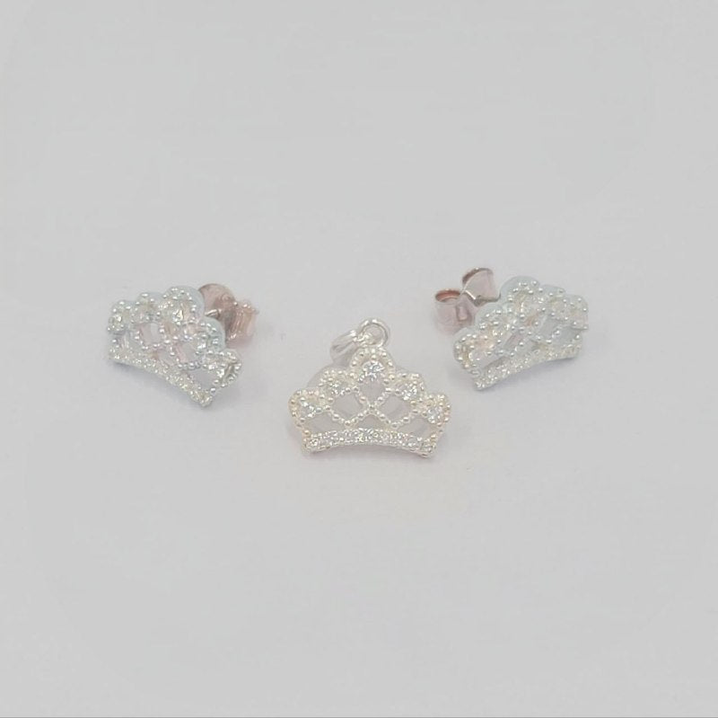 PSET2380 SET FORMA CORONA PLATA 9.25