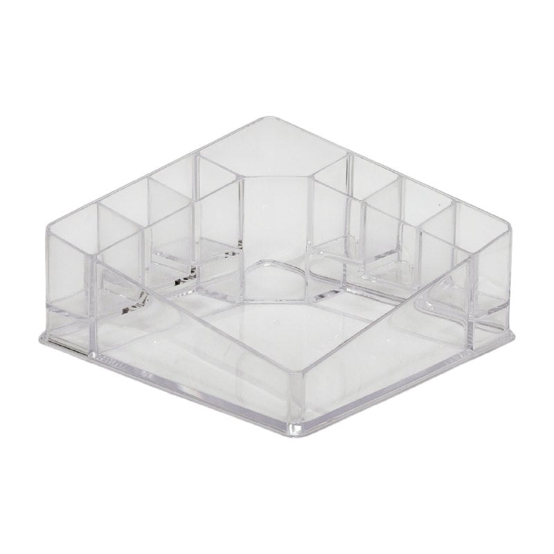 ORGANIZADOR DE MAQUILLAJE Y COSMETICOS TRANSPARENTE DE ACRILICO COSMETIC ORGANIZER 7X14X14CM