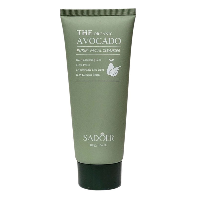 LIMPIADOR FACIAL DE AGUACATE, ESPUMA RICA, DENSA Y DELICADA LIMPIA LA SUCIEDAD DE LA PIEL Y RESIDUOS DE MAQUILLAJE SADOER THE ORGANIC AVOCADO 100G