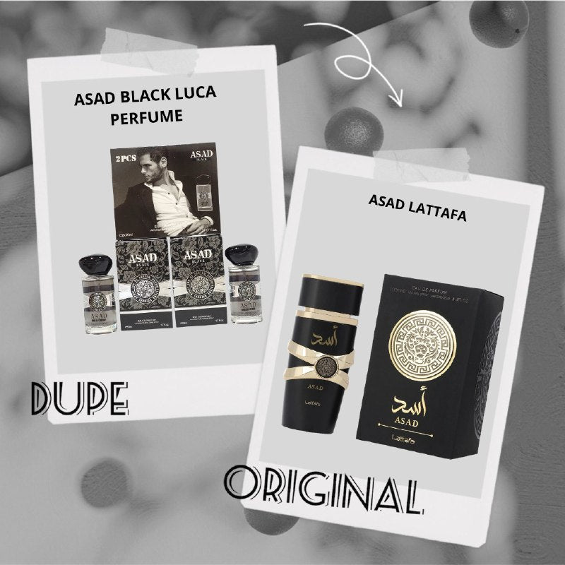 SET ASAD BLACK EDP 50MLX2 (H) (AROMA SIMILAR LATTAFA ASAD)