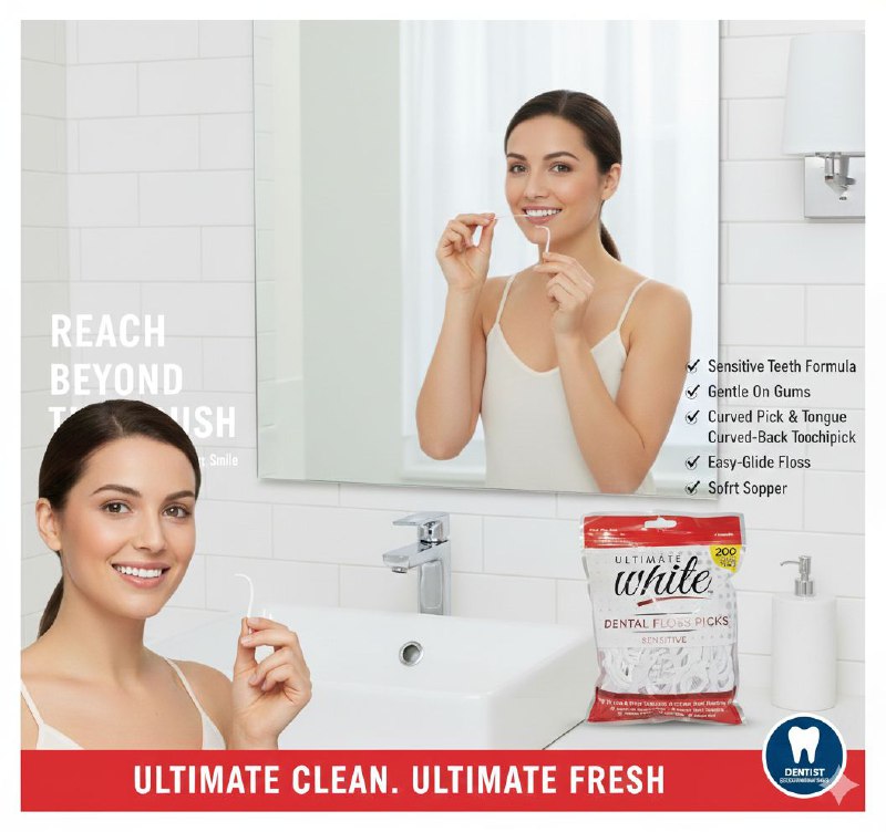 HILO DENTAL EN PALILLOS PARA ENCILLAS SENSIBLES ULTIMATE WHITE 200UND