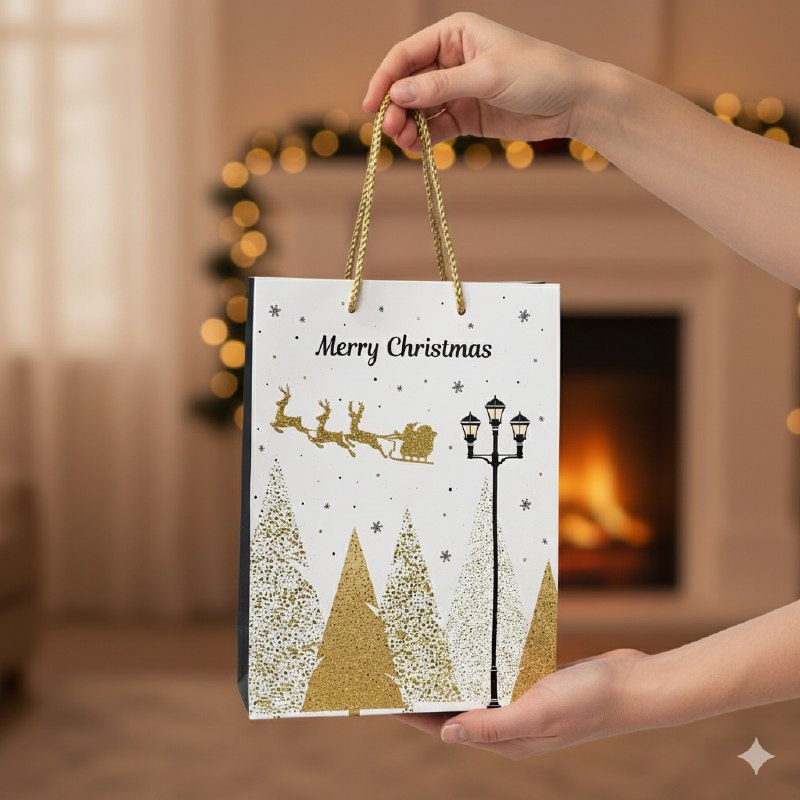 BOLSA DE REGALO NAVIDEÑA PEQUEÑA 18X24X8CM