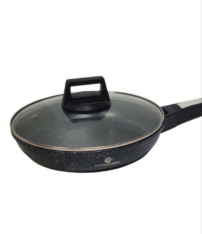 SARTEN CACEROLA ANTIADHERENTE DE 24CM DIAMETRO CON TAPADERA DE CRISTAL CRYSTAL CUISINE