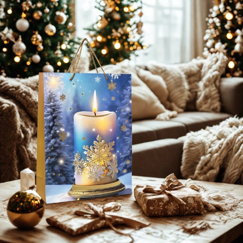 BOLSA DE REGALO NAVIDEÑA MEDIANA 26X32X10CM