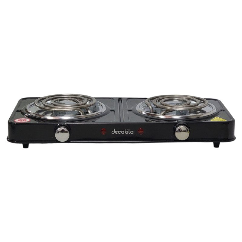 MAQUINA ESTUFA ELECTRICA DE 2 HORNILLAS PORTATIL 1000W DECAKILA