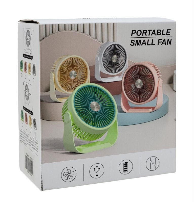 VENTILADOR MINI GIRATORIO DE ESCRITORIO USB RECARGABLE PARA CASA O OFICINA SMALL FAN