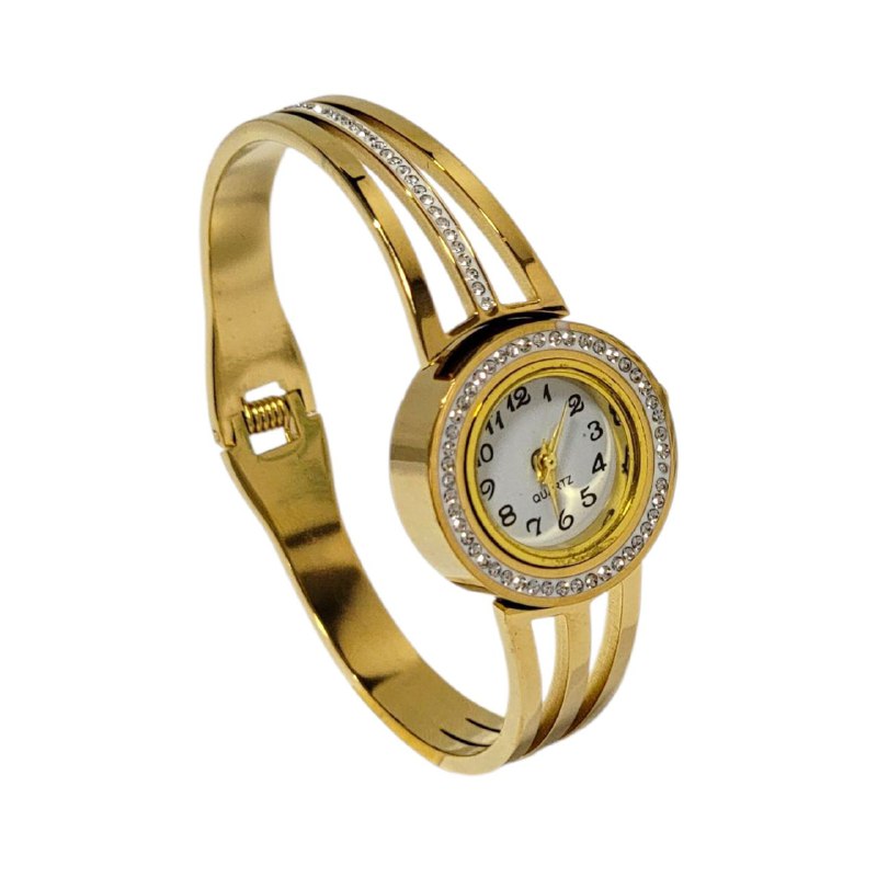 RELOJ ECONÓMICO PARA DAMA DE ACERO CON BAÑO DE ENCHAPE