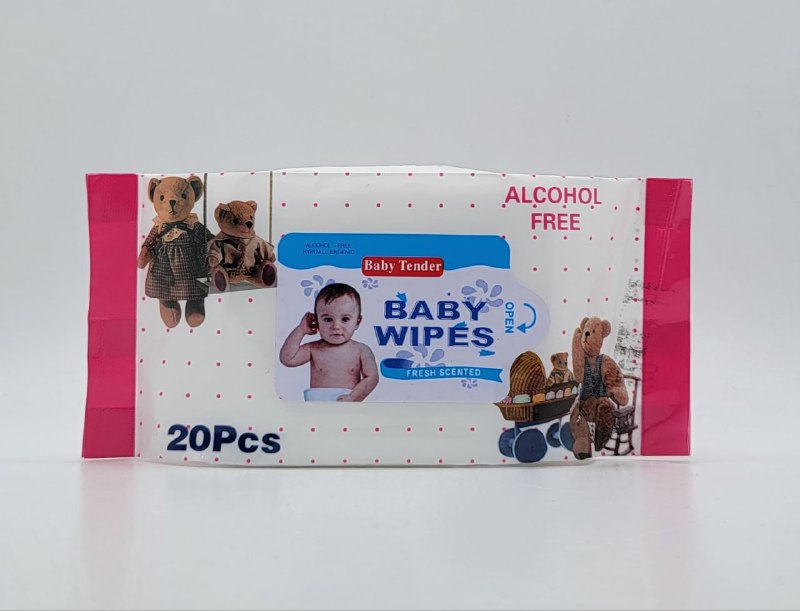 TOALLITAS PARA BEBE PERFUMADAS FRESCAS SIN ALCOHOL BABY TENDER 20UND