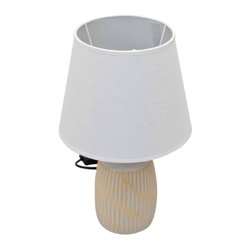 LAMPARA DE MESA ELECTRICA DE CERAMICA Y TELA ELEGANTE 53CMX32CM