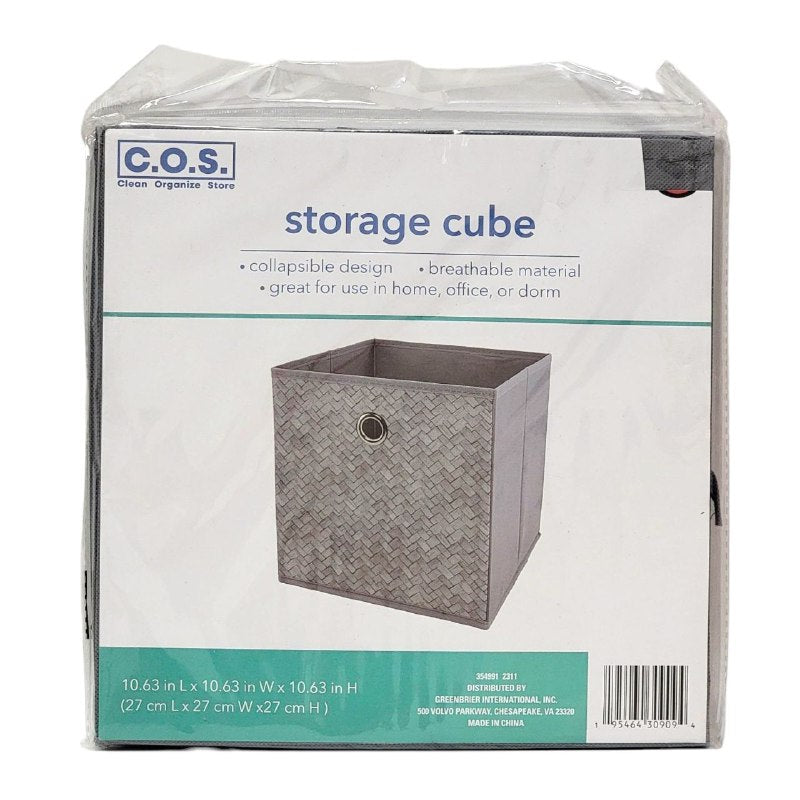ORGANIZADOR CAJA DE ALMACENAMIENTO PLEGABLE, CESTA PARA LIBROS, JUGUETES, ROPA Y MAS CLOSET ESSENTIALS 27X27X27CM