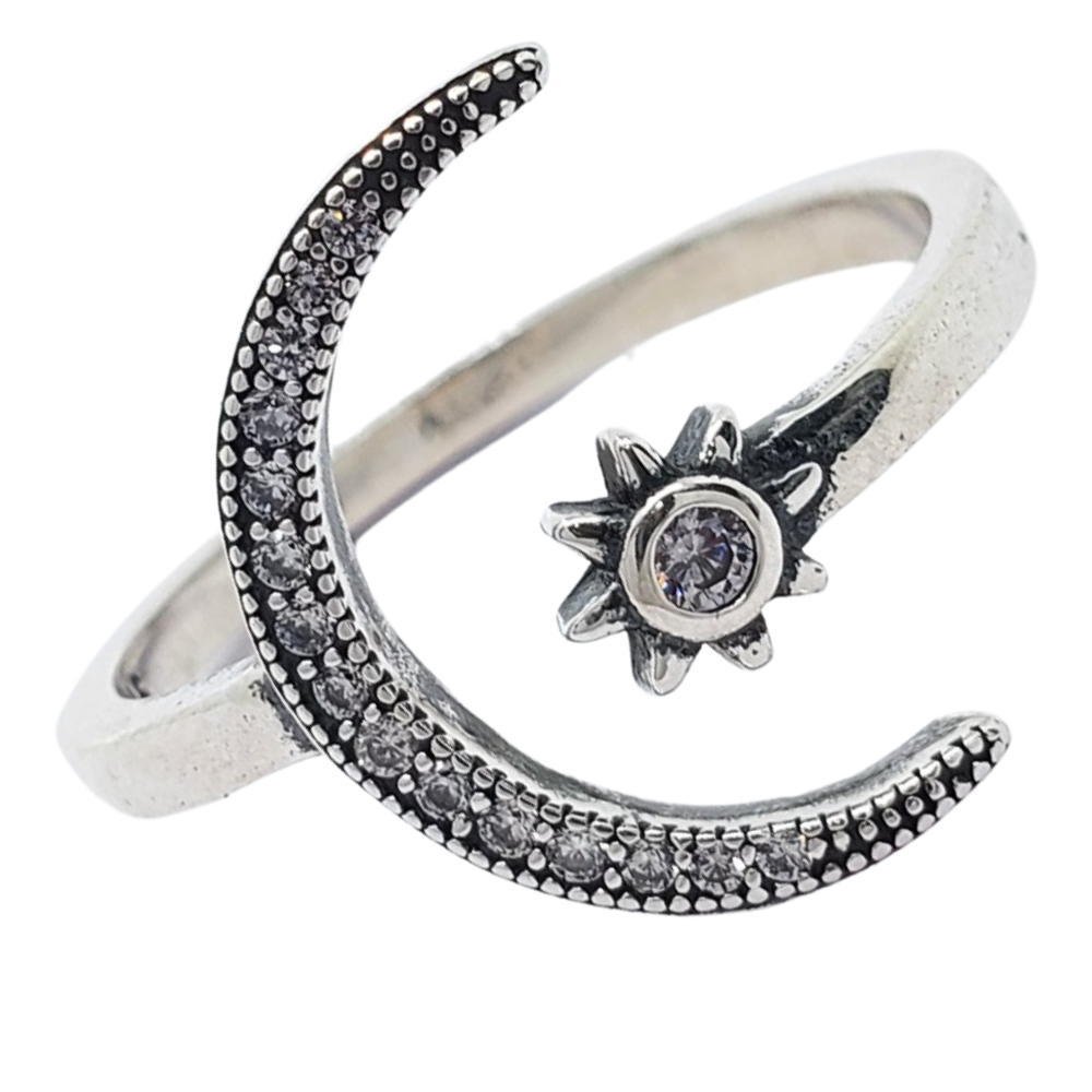 PANI1993 ANILLO DE LUNA Y ESTRELLA PANDORA, PLATA 925