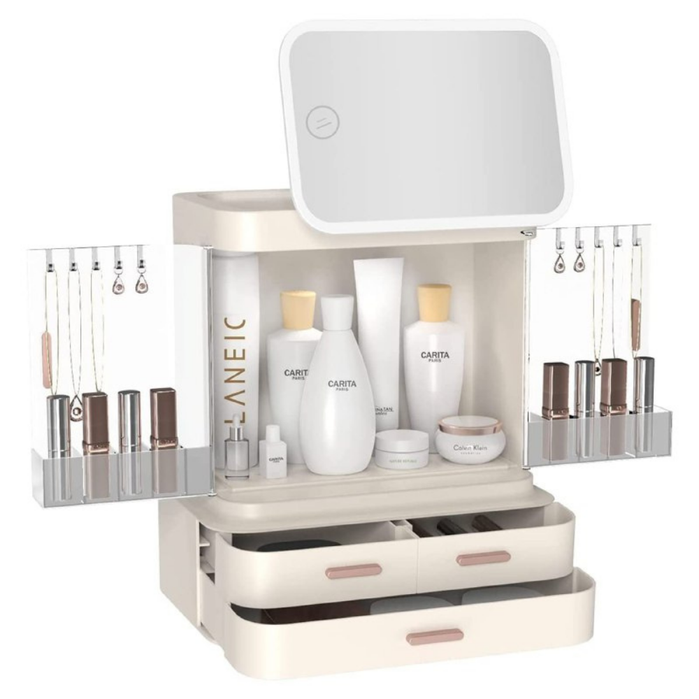 ORGANIZADOR DE MAQUILLAJE CON ESPEJO LED