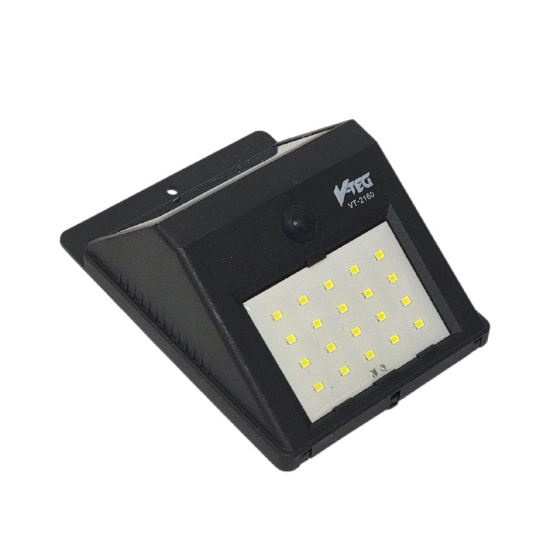 LUZ LED, LAMPARA SOLAR DE PARED BRILLANTE DE 600LM DE 20LED, BATERIA DE 400MHA V-TEG 9.4X12.5X4.7CM