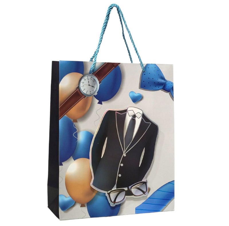 BOLSA DE REGALO PARA HOMBRE MEDIANA 26X32X10CM