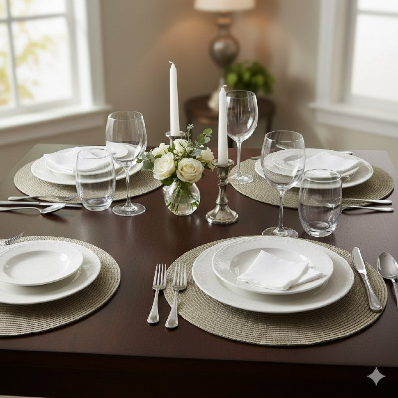 MANTELES INDIVIDUALES PARA MESA DE COMEDOR RESISTENTE AL CALOR PAQUETE DE 6UND LUXE 38CM