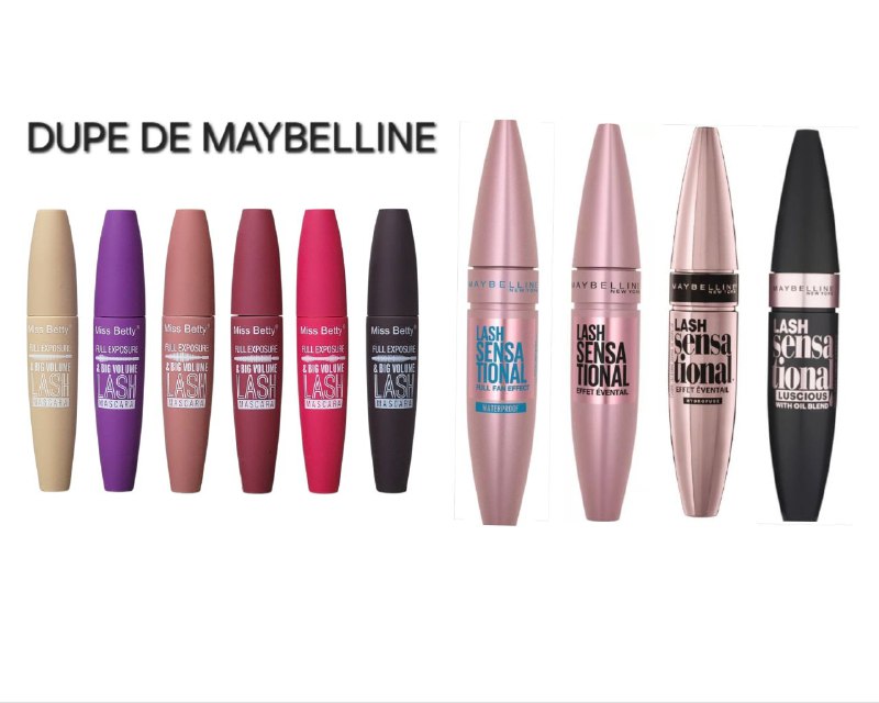 MASCARA PARA PESTAÑAS MISS BETTY 12G (DUPE DE MAYBELLINE) EXPOSICION COMPLETA Y GRAN VOLUMEN COLOR NEGRO