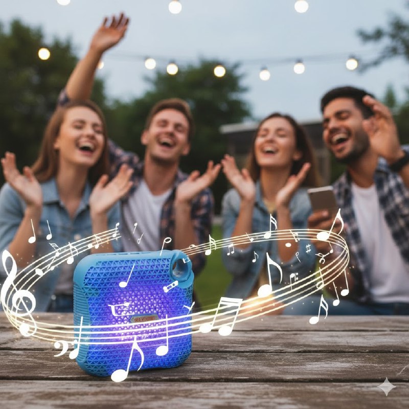 PARLANTE ALTAVOZ INALAMBRICO CON LUCES LED 11X11CM MOBILE SPEAKER MS-2227BT 8 COLORES