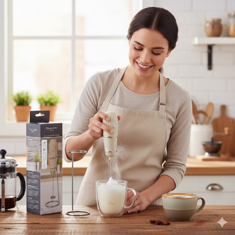 MAQUINA BATIDOR ESPUMADOR DE LECHE ELECTRICO PORTATIL DE MANO TAHARI