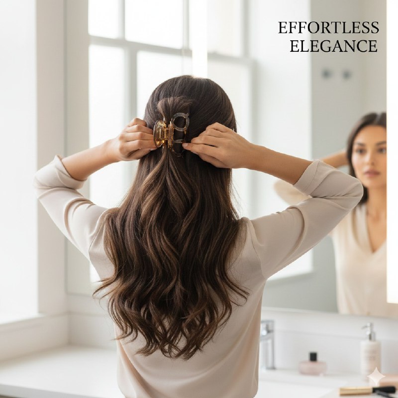 GANCHO PARA EL CABELLO DE PINZA FUERTE MATE BRILLANTE EN PAQUETE DE 12UND WAO 6X10CM