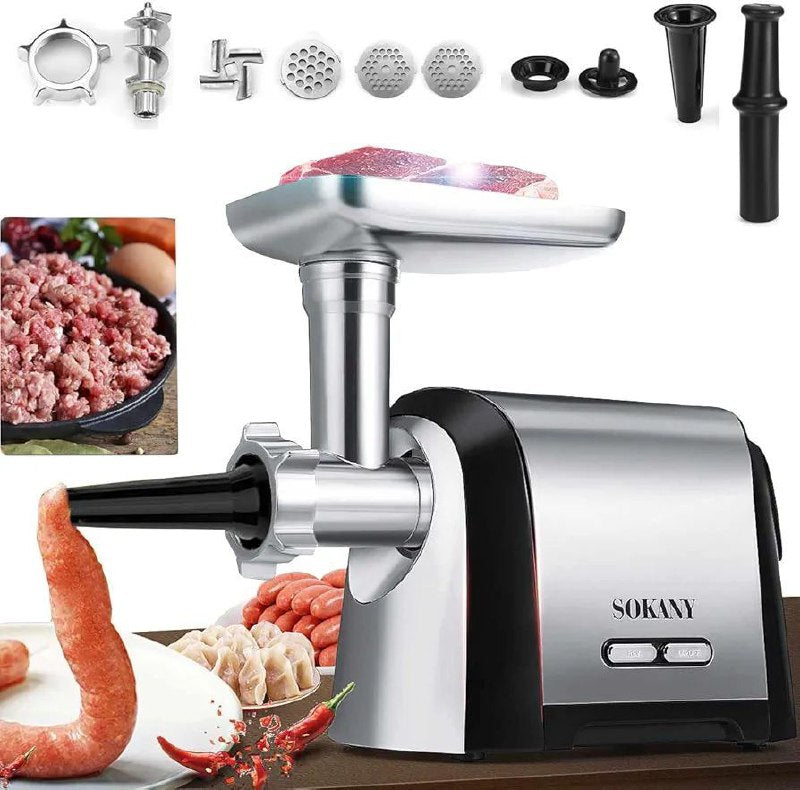 MAQUINA PICADORA DE CARNE 3200W, ACERO INOXIDABLE SK-088 SOKANY