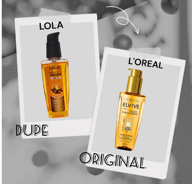 ACEITE PARA EL CABELLO HIDRATANTE DE ARGAN REDUCE EL FRIZZ LOLA 60ML DUPE DE LOREAL