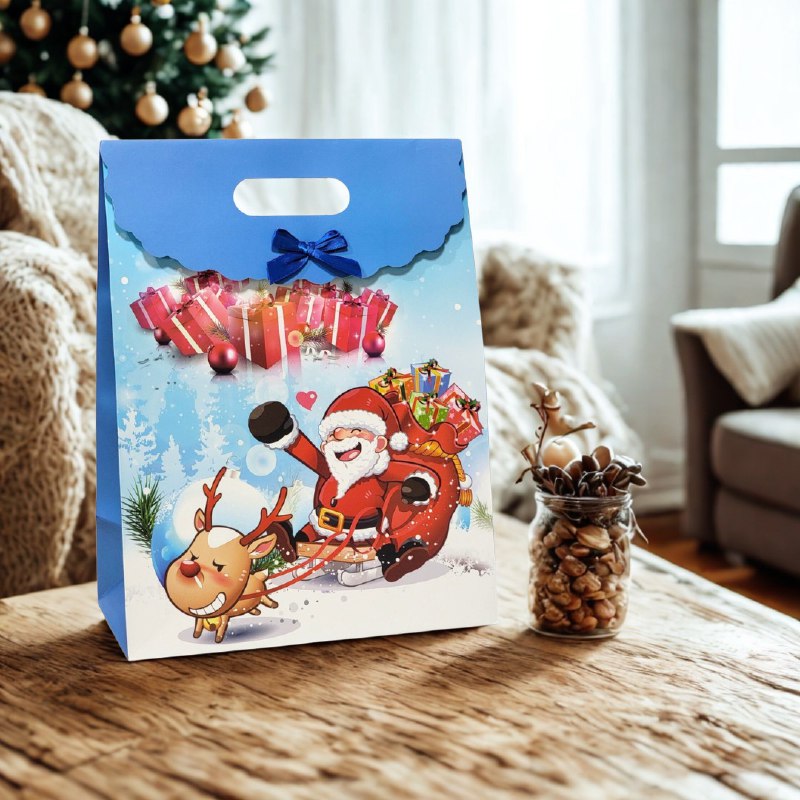 BOLSA DE REGALO NAVIDEÑA EXTRA GRANDE 37X28CM