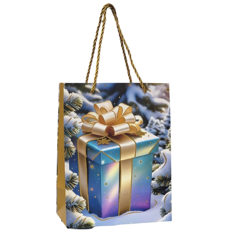 BOLSA DE REGALO NAVIDEÑA PAQUEÑA 18X23X10CM