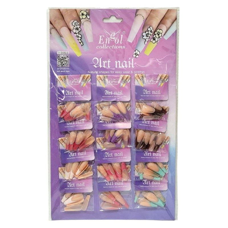 UÑAS PRESS ON, UÑAS POSTIZAS PARA UN SOLO USO DE 12 PAQUETES DE 12 UÑAS CADA UNO ENGOL COLLECTIONS