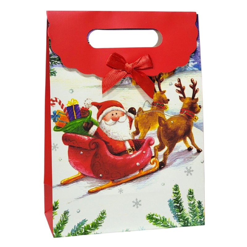 BOLSA DE REGALO NAVIDEÑA MEDIANO 27X19CM