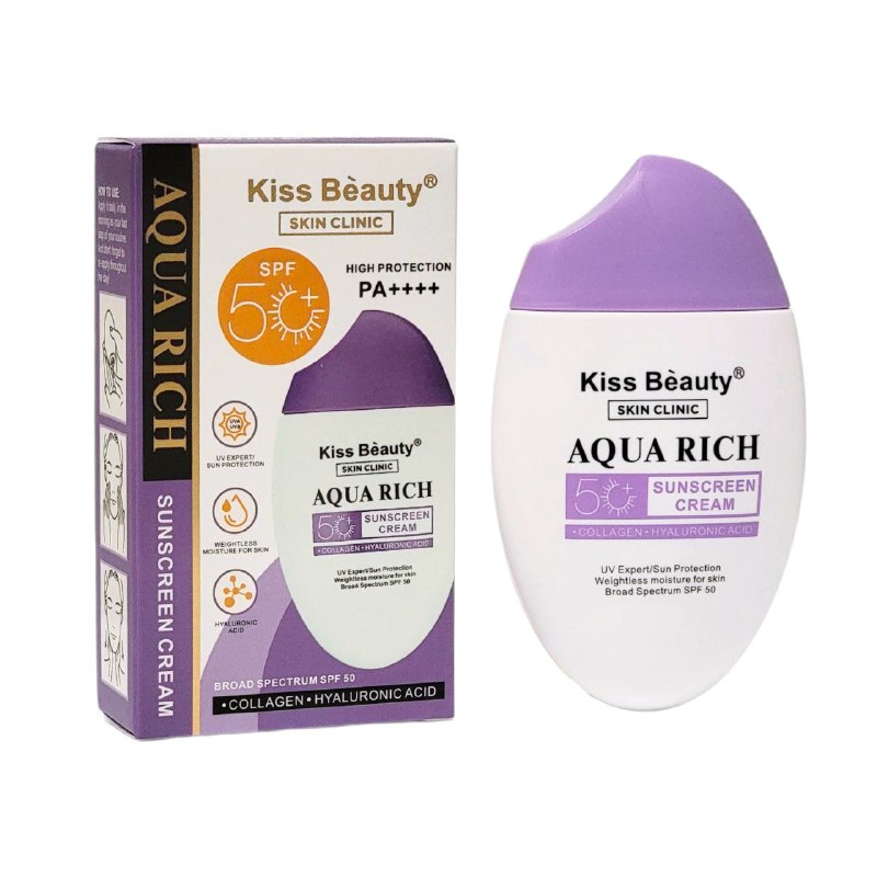 PROTECTOR SOLAR DE ACIDO HIALURONICO Y COLAGENO SPF50 KISS BEAUTY 50ML DUPE AVENE