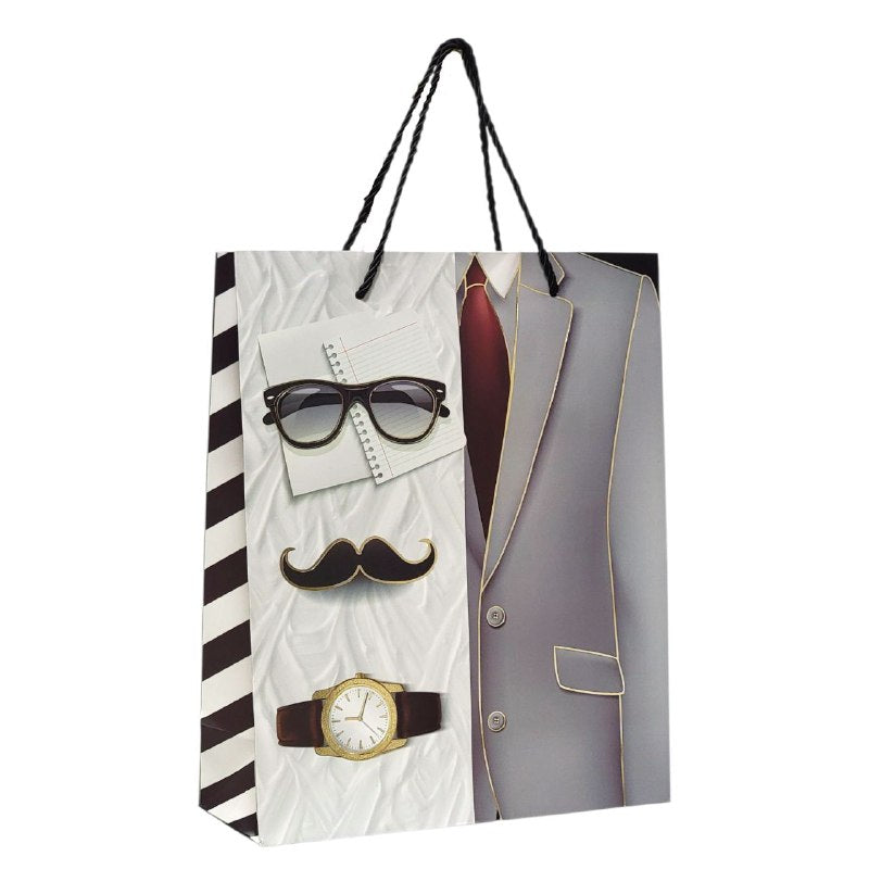 BOLSA DE REGALO PARA HOMBRE GRANDE MEDIANA 26X32X10CM