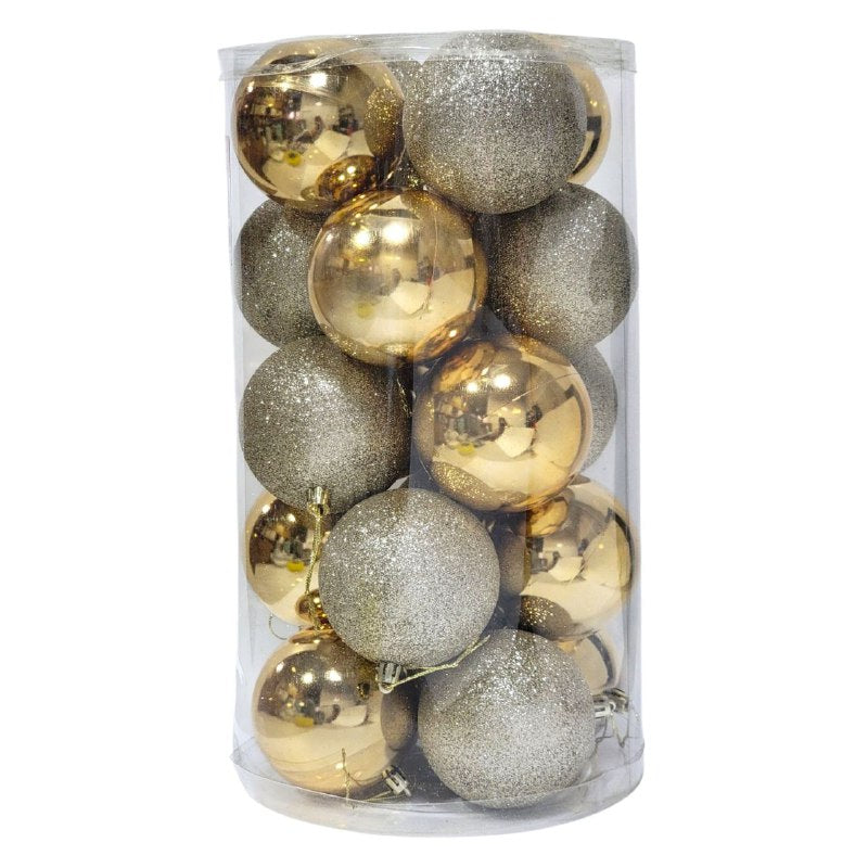 DECORACION ADORNO NAVIDEÑO PAQUETE DE 20 BOLAS DECORATIVAS,8 CM 49X64X49 IDEALES PARA DARLE UN TOQUE UNICO A TU ARBOL DE NAVIDAD