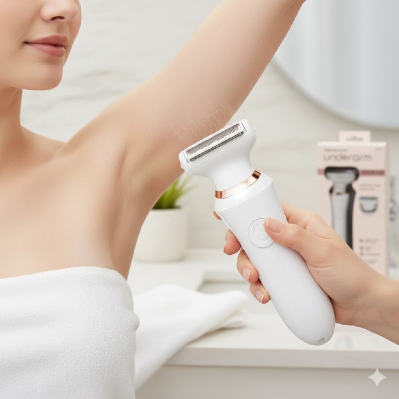 MAQUINA DEPILADORA QUE ELIMINA EL VELLO AL INSTANTE Y SIN DOLOR, ASEGURANDO UNA EXPERIENCIA SUAVE PARA TODO TIPO DE PIEL, CON LUZ INCORPORADA, RECARGABLE UNDERARM