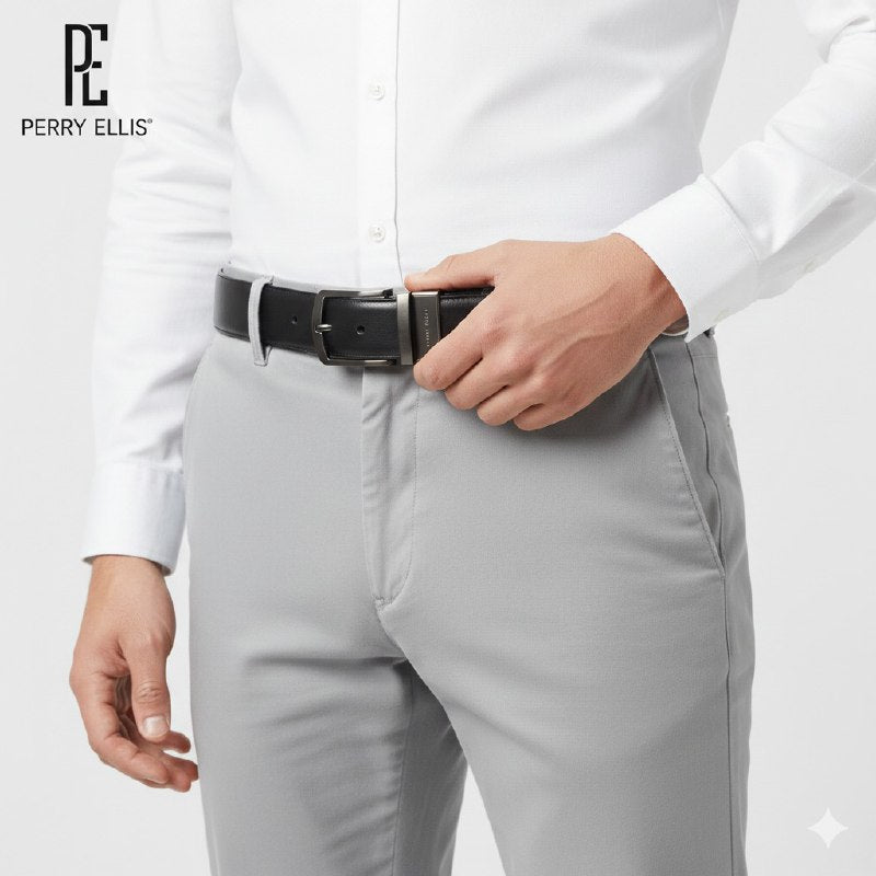 FAJA ORIGINAL PERRY ELLIS REVERSIBLE PARA CABALLERO COLOR NEGRO Y CAFÉ TALLA L