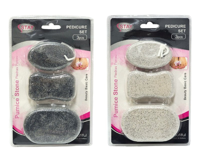SET DE PEDICURA DE PIEDRAS POMEZ DE 3 PIEZAS, QUE ELIMINAN LA PIEL MIERTA DE LOS PIES STAY BEAUTIFUL
