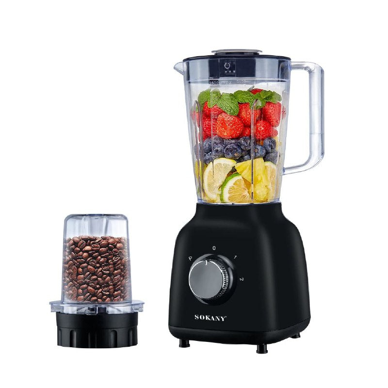 MAQUINA LICUADORA MULTIUSOS 2 EN 1, SK-03041, CAPACIDAD 1.6L, CUCHILLA DE ACERO INOXIDABLE, 500W, 2 VELOCIDADES SOKANY