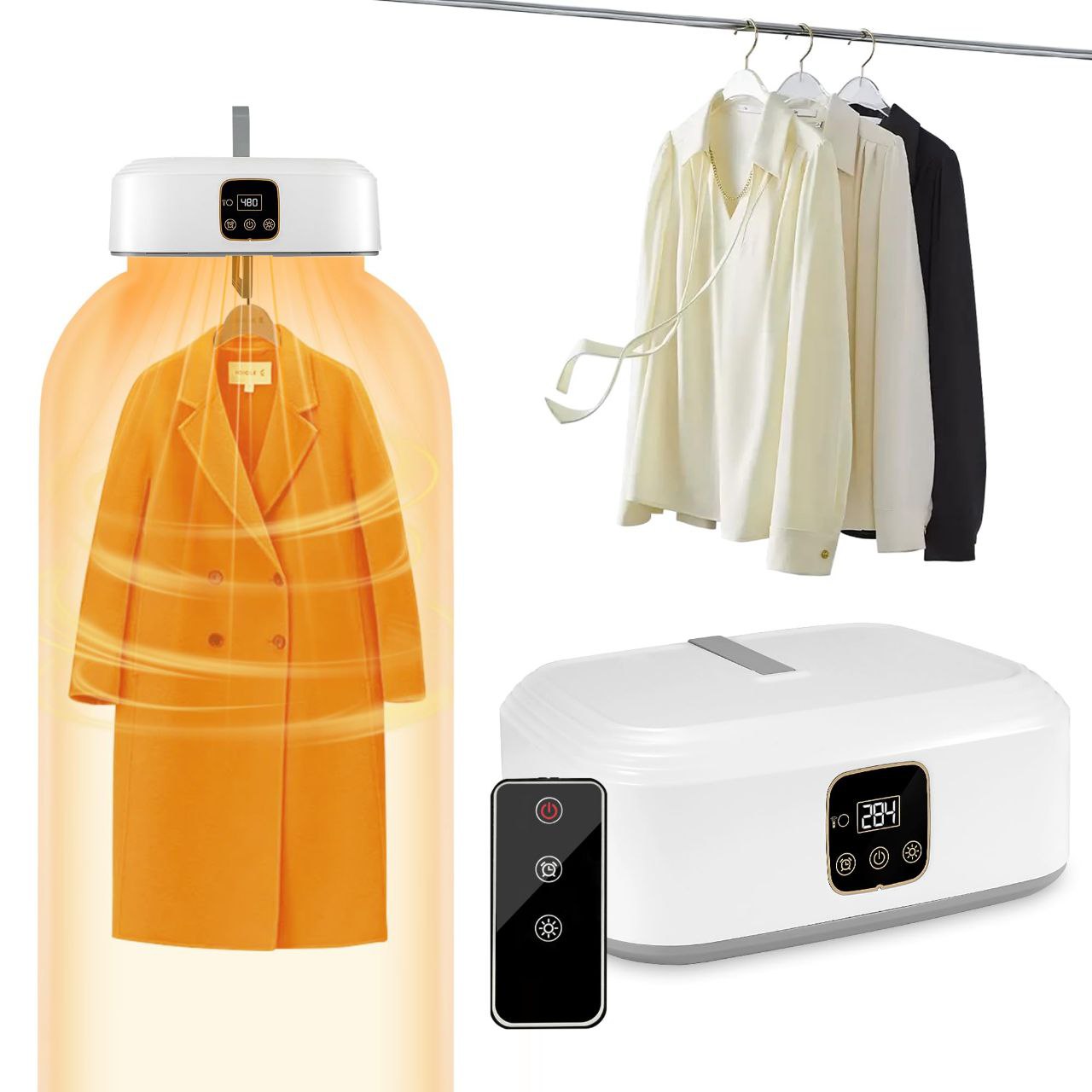 MAQUINA SECADORA DE ROPA PLEGABLE, PORTÁTIL SECADO RAPIDO, PEQUEÑO Y PORTATIL, CONTROL REMOTO RAPIDO SECADO FOLDING CLOTHES DRYER