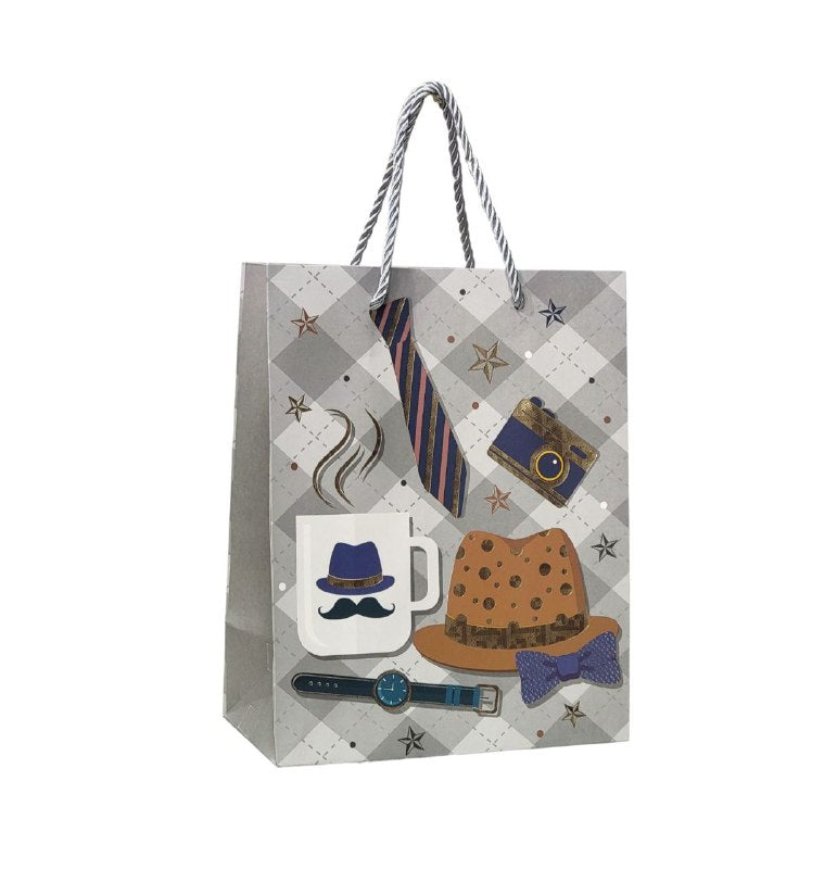 BOLSA DE REGALO PARA HOMBRE PEQUEÑA 18X10X23CM