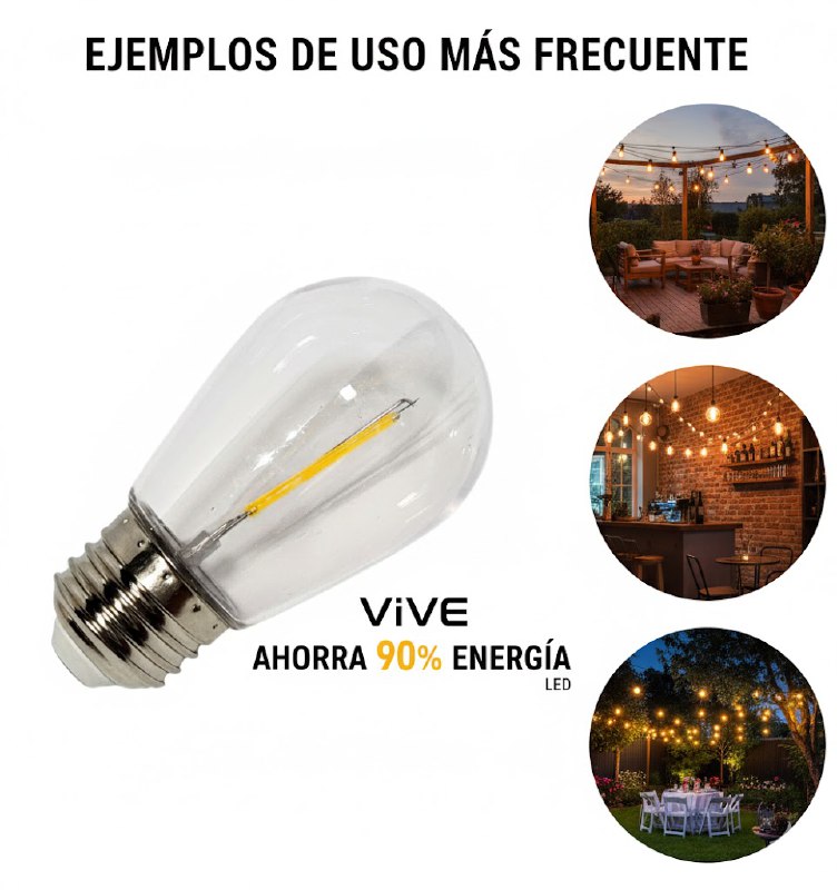 FOCO BOMBILLA LED PARA GUIRNALDA QUE AHORRA 90% DE ENERGIA, ULTRA BRILLANTE VIVE