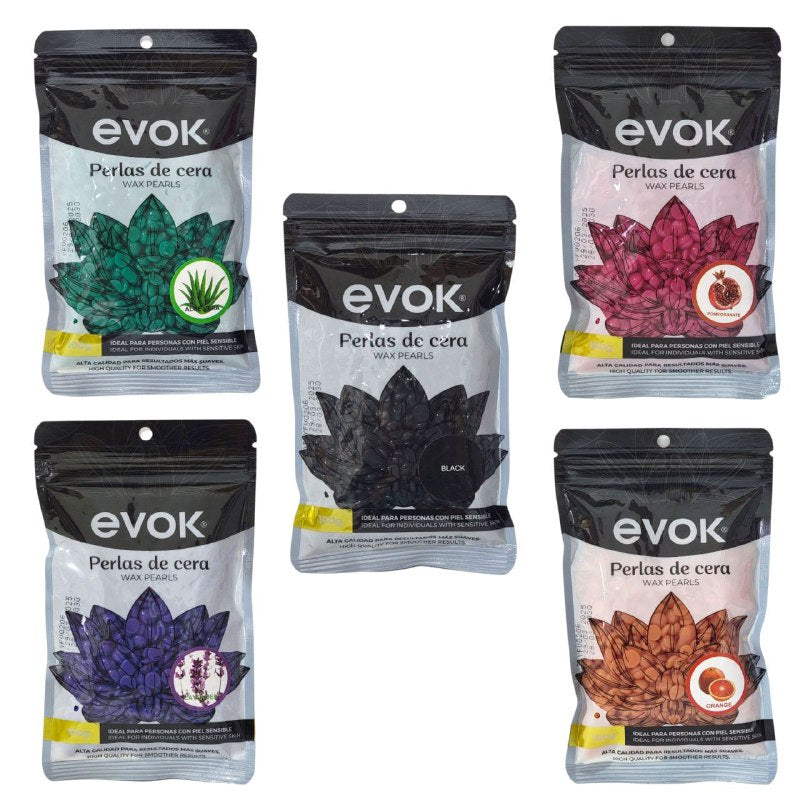CERA PARA DEPILAR EN PERLAS DE ALTA CALIDAD SUAVES EVOK 100G