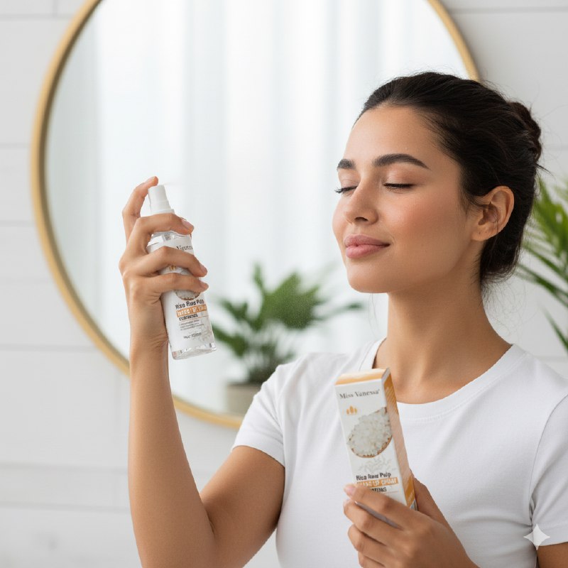 FIJADOR DE MAQUILLAJE HIDRATANTE DE PULPA CRUDA DE ARROZ MISS VANESSA 100ML DUPE DE BIOAQUA