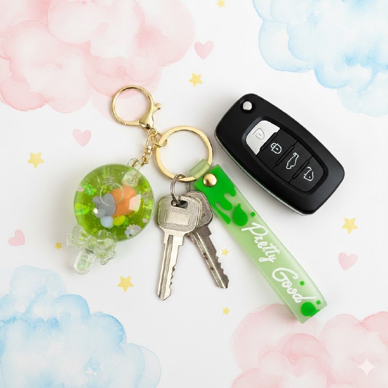 LLAVEROS DE ARENA MOVEDIZA LIQUIDA, 6 ESTILOS DISPONIBLES