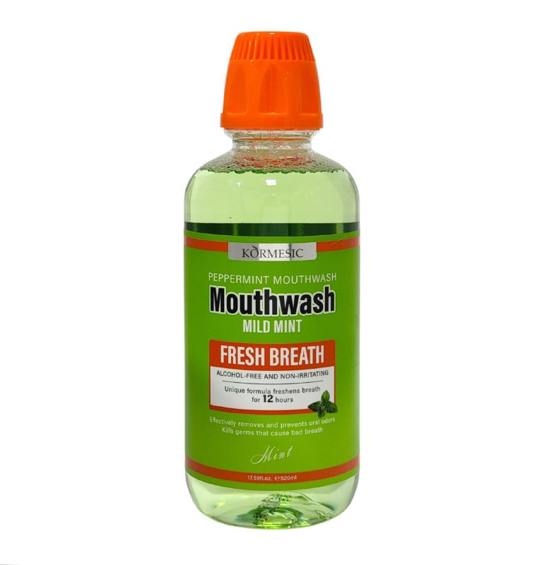 ENJUAGUE BUCAL DE MENTA ANTICARIES, SIN ALCOHOL QUE DA BUEN ALIENTO POR 12H KORMESIC 520ML (DUPE THERABREATH)