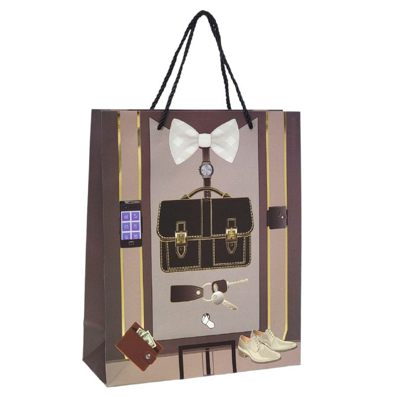 BOLSA DE REGALO PARA HOMBRE MEDIANA 26X32X10CM
